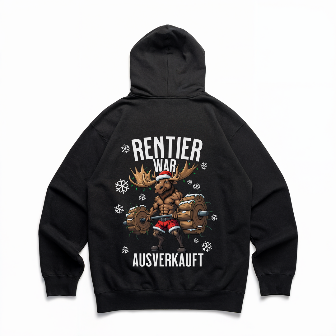 Rentier War Ausverkauft - Premium Hoodie Backprint