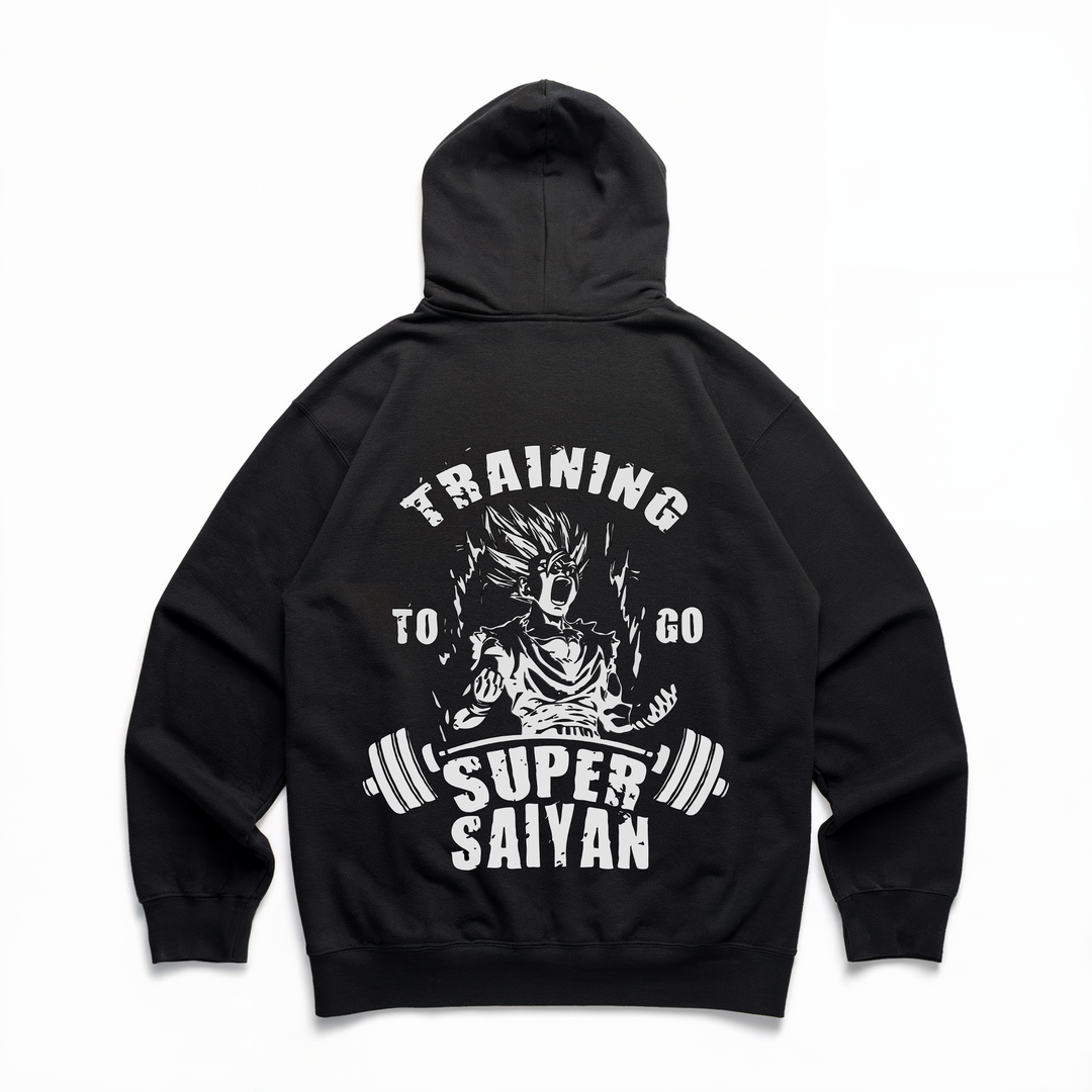 Training To Go Super Saiyan - Premium Hoodie Backprint